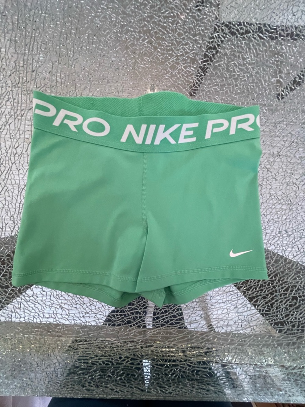 Nike Green Dri-FIT Training Shorts with White Swoosh